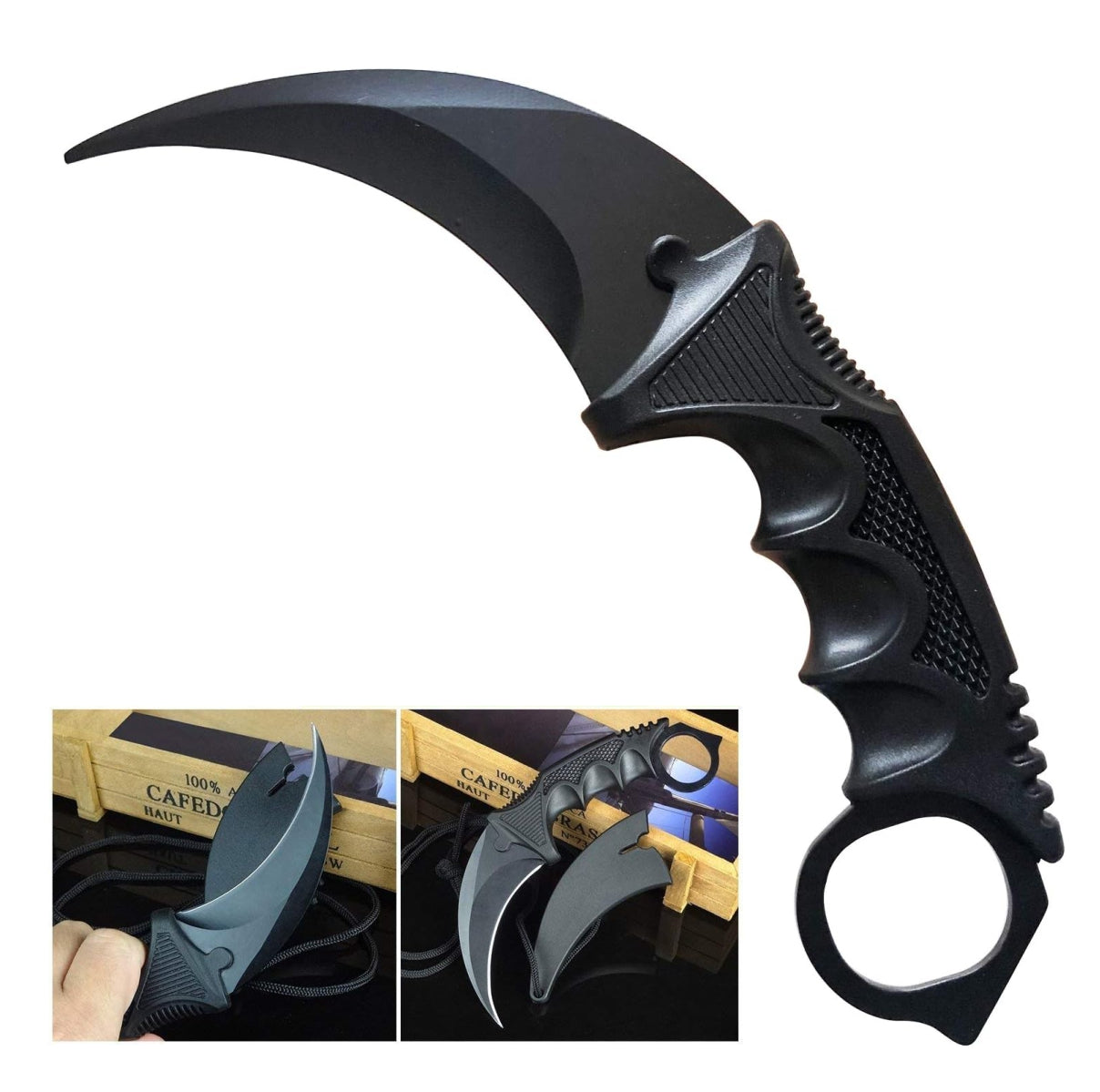 Cuchillo Karambit táctico de acero Milit