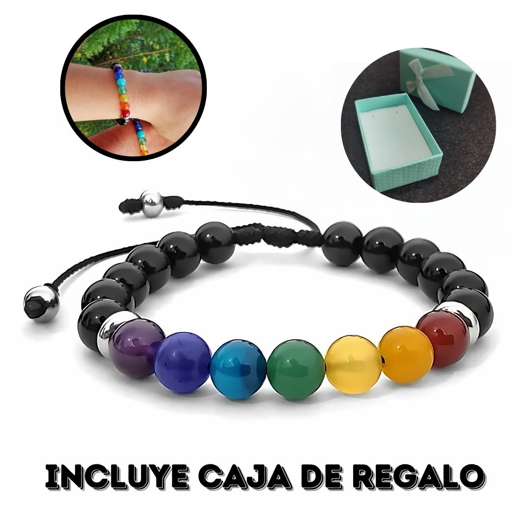 Pulsera 7 Chakras Onix + CAJAREGALO DP