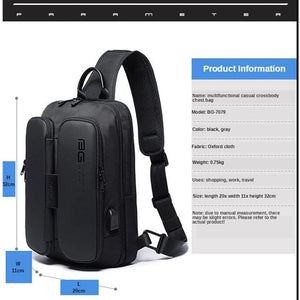 Mochila Cangurera Luxury Hombre Usb Impermeable