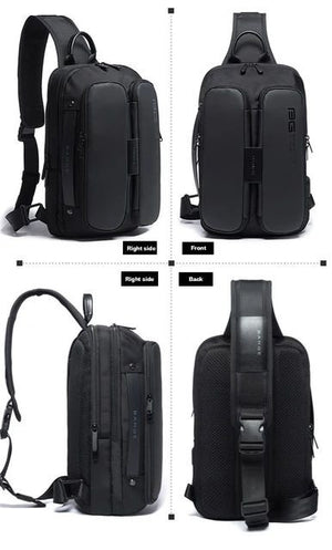 Mochila Cangurera Luxury Hombre Usb Impermeable