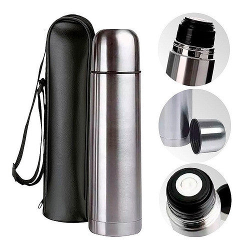 Termo Clasico 500 ML metalico + FUNDA