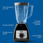 Oster™|Licuadora vaso de plástico negra