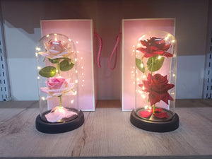 ROSE OF LOVE™|ROSA DOBLE EN URNA DE CRISTAL