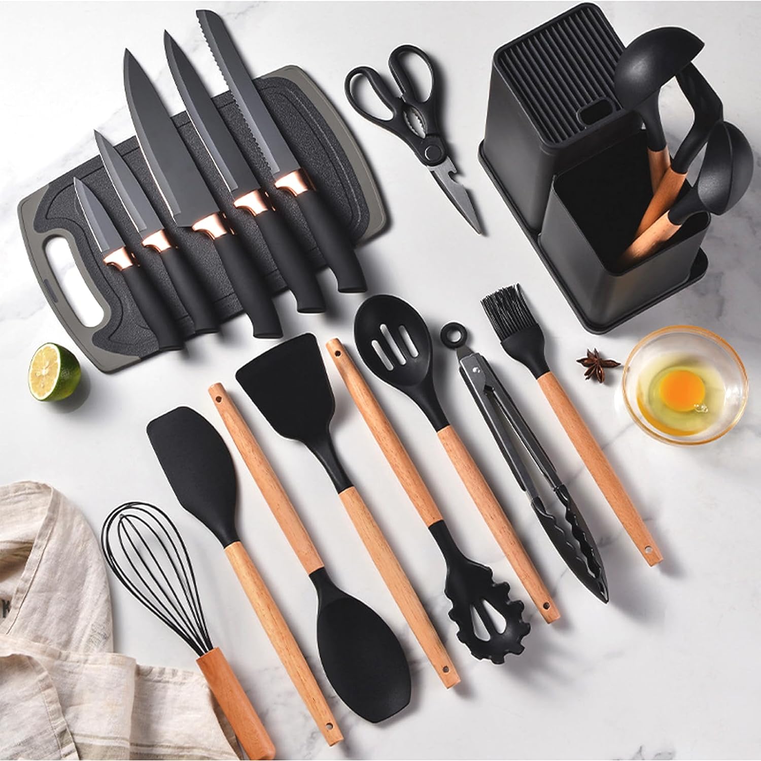 COMBO UTENSILIOS COCINA + TABLA