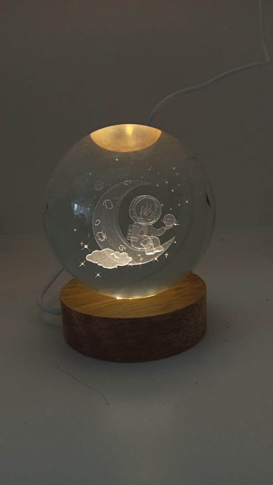 lampara esfera cristal 3D