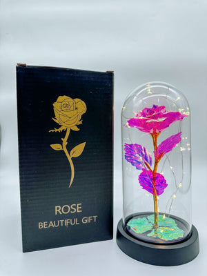 ROSE OF LOVE™|ROSA DE LAMINA MULTICOLOR EN URNA