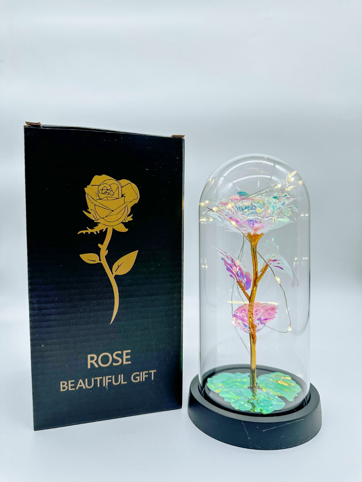 ROSE OF LOVE™|ROSA DE LAMINA MULTICOLOR EN URNA