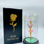 ROSE OF LOVE™|ROSA DE LAMINA MULTICOLOR EN URNA