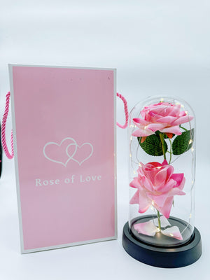 ROSE OF LOVE™|ROSA DOBLE EN URNA DE CRISTAL