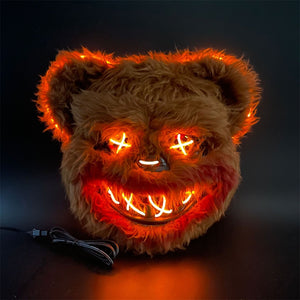 Máscara Oso Luz Led Neón Halloween