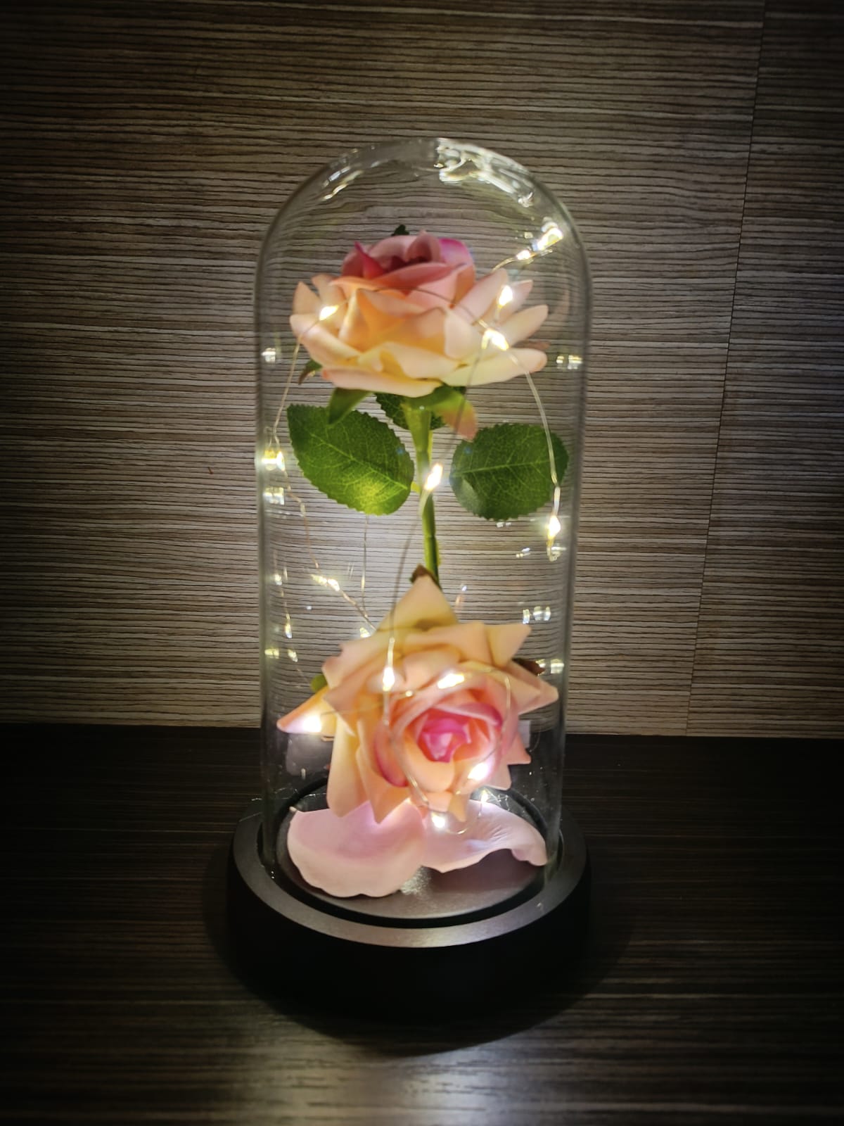 ROSE OF LOVE™|ROSA DOBLE EN URNA DE CRISTAL