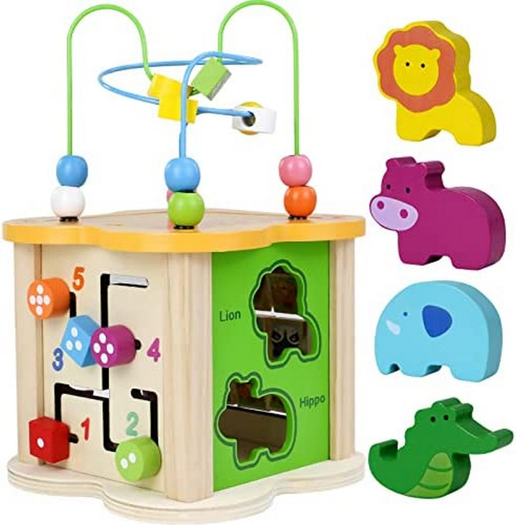 Cubo Para Bebes Madera Didactico Multifu