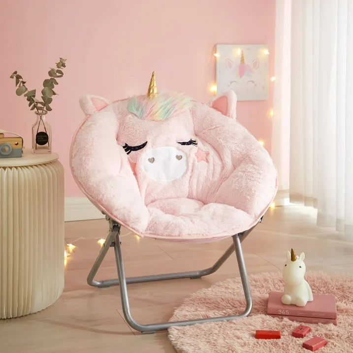 SILLA PLEGABLE DISEÑO UNICORNIO PINK