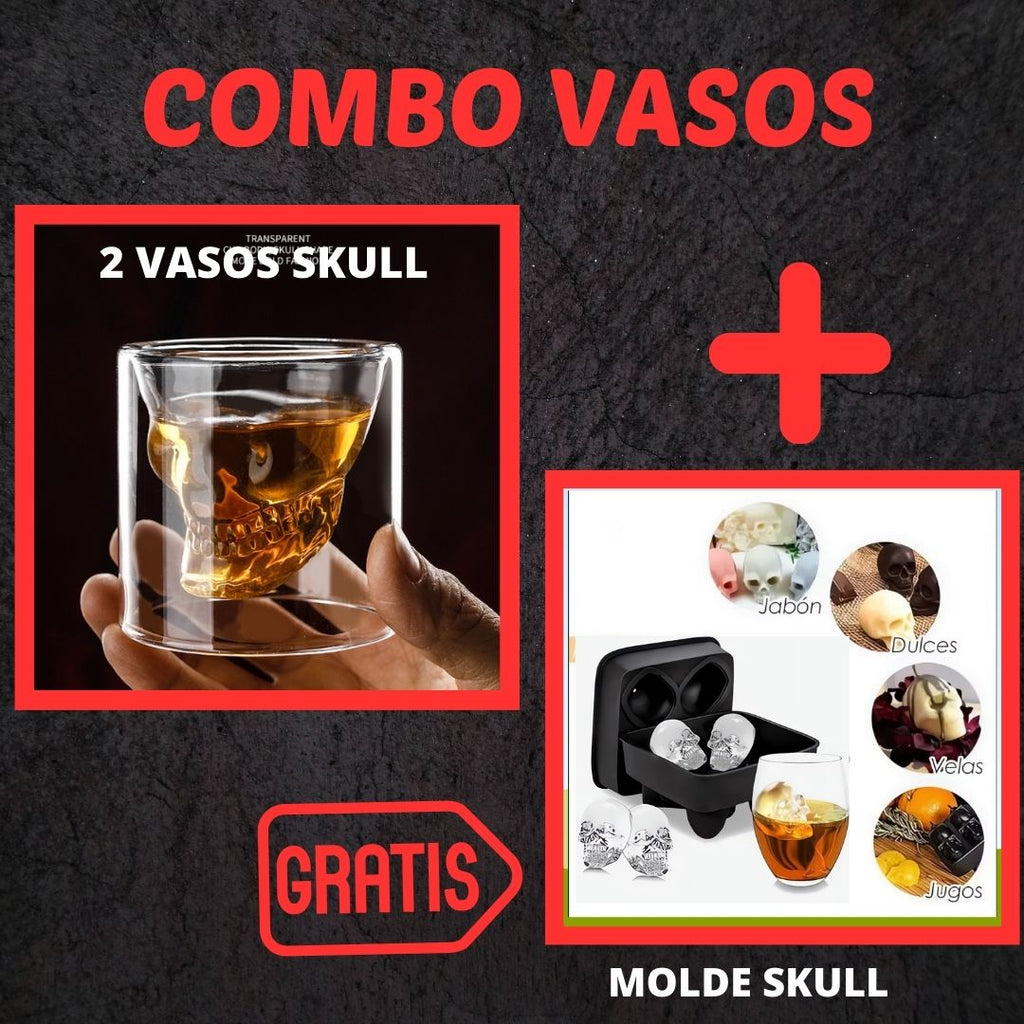 COMBO 2 Vasos Calavera + Molde Calavera