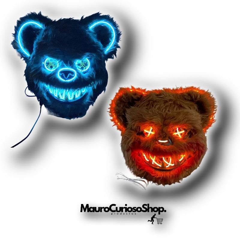 Máscara Oso Luz Led Neón Halloween